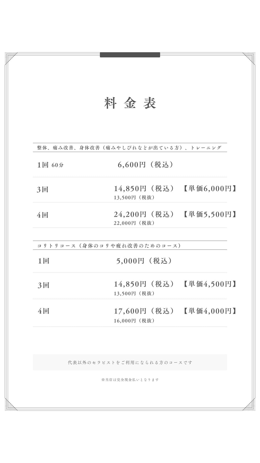 スタッフメニュー